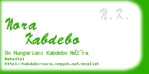 nora kabdebo business card